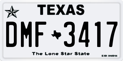 TX license plate DMF3417