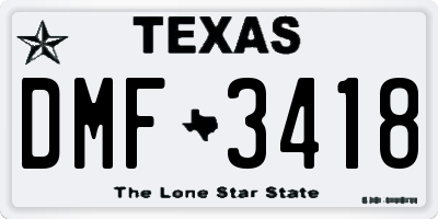 TX license plate DMF3418