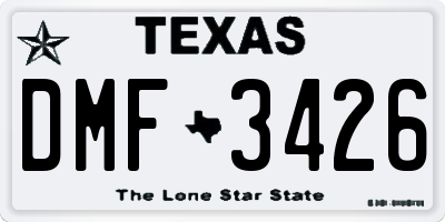 TX license plate DMF3426