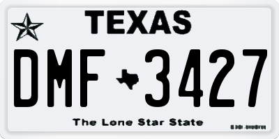 TX license plate DMF3427