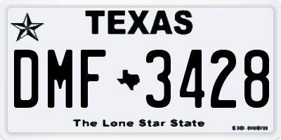TX license plate DMF3428