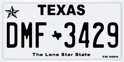 TX license plate DMF3429