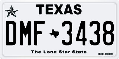TX license plate DMF3438