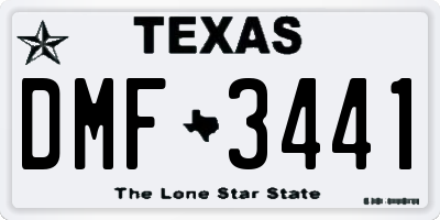 TX license plate DMF3441