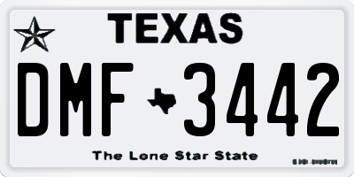 TX license plate DMF3442