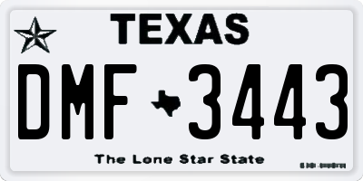 TX license plate DMF3443