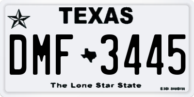 TX license plate DMF3445
