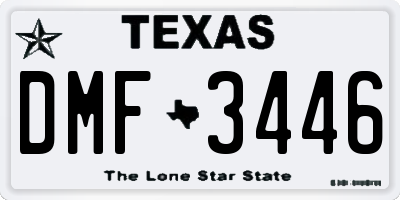 TX license plate DMF3446
