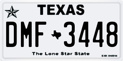 TX license plate DMF3448