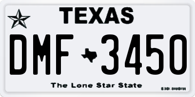 TX license plate DMF3450