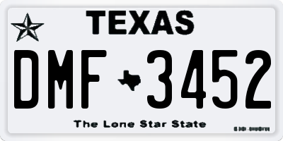 TX license plate DMF3452