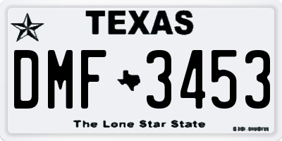 TX license plate DMF3453