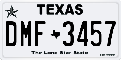 TX license plate DMF3457