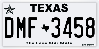 TX license plate DMF3458