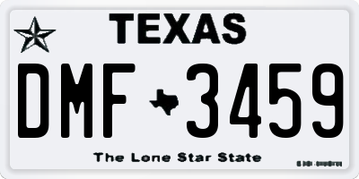 TX license plate DMF3459