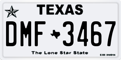 TX license plate DMF3467