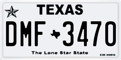 TX license plate DMF3470
