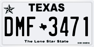 TX license plate DMF3471