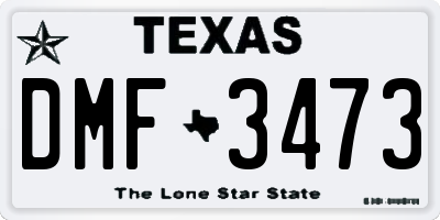 TX license plate DMF3473