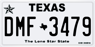 TX license plate DMF3479