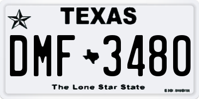 TX license plate DMF3480