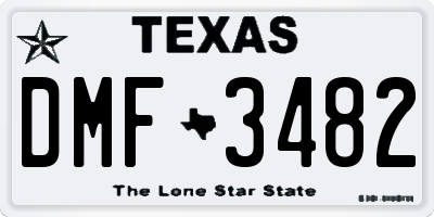 TX license plate DMF3482
