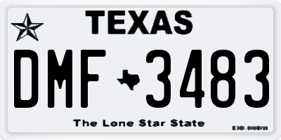 TX license plate DMF3483