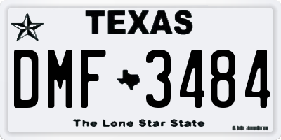 TX license plate DMF3484