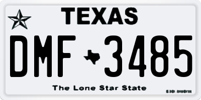 TX license plate DMF3485