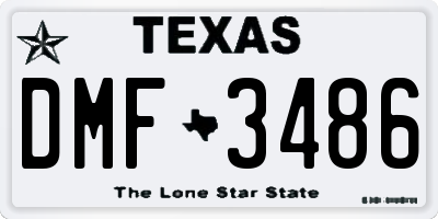 TX license plate DMF3486