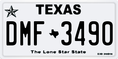 TX license plate DMF3490