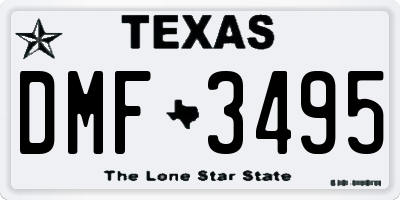 TX license plate DMF3495