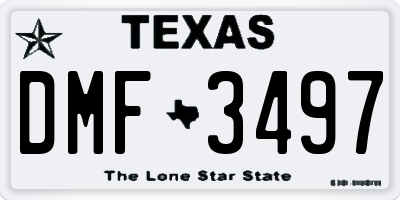 TX license plate DMF3497