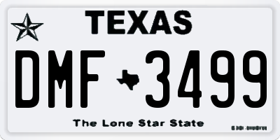 TX license plate DMF3499