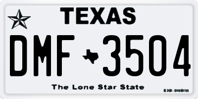 TX license plate DMF3504