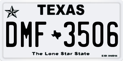 TX license plate DMF3506