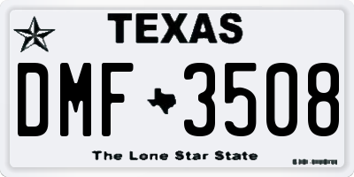 TX license plate DMF3508
