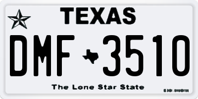 TX license plate DMF3510