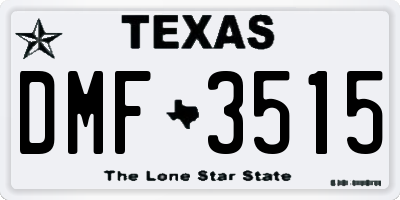 TX license plate DMF3515