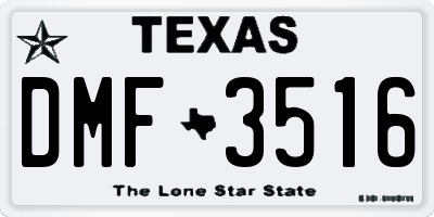 TX license plate DMF3516