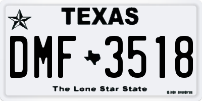 TX license plate DMF3518