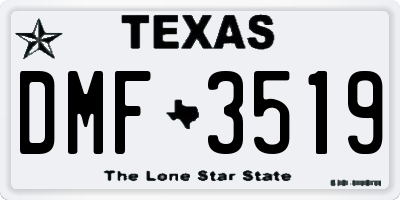 TX license plate DMF3519