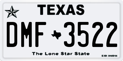 TX license plate DMF3522
