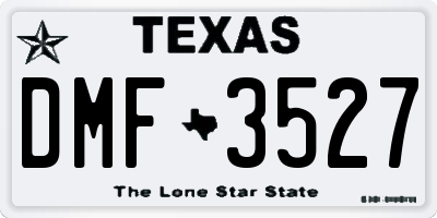 TX license plate DMF3527