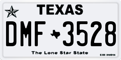 TX license plate DMF3528
