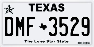 TX license plate DMF3529