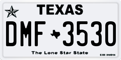 TX license plate DMF3530
