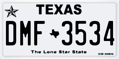 TX license plate DMF3534