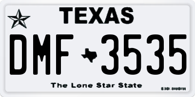 TX license plate DMF3535
