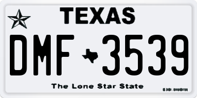 TX license plate DMF3539